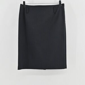 Prada Black Straight Pencil Skirt Size‎ 38 Wool Italy Quiet Luxury Office Career